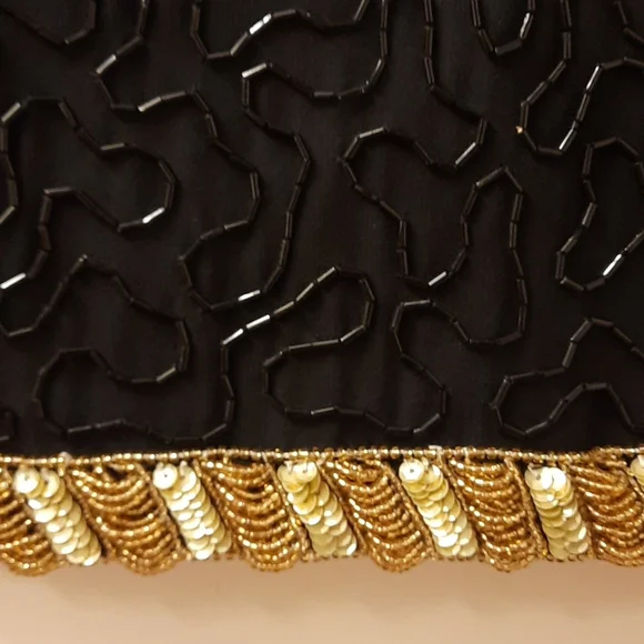 NWT, Vintage Laurence Kazar Black and Gold Hand Beaded Jacket - Picture 14 of 17
